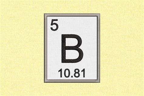 Download Free Periodic Table Element 5 B Boron | Applique Embroidery Cameo